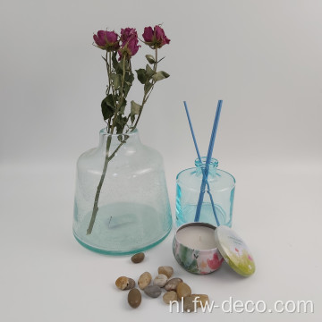 Recycle blauwe glazen vaas voor bruiloft